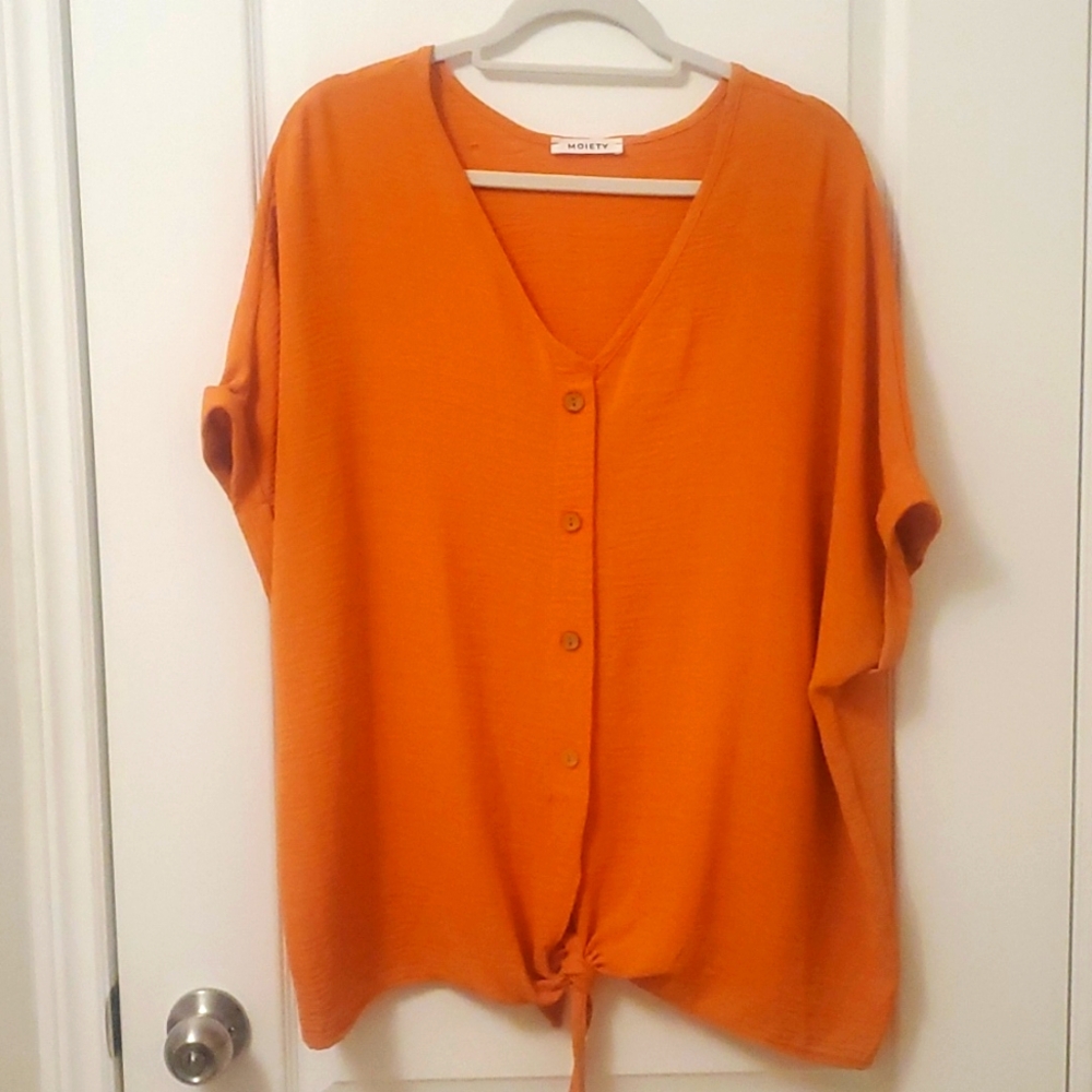 Short sleeve Blouse with Tie